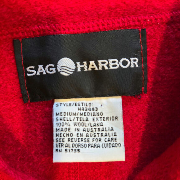 Sag Harbor Red Wool Button Front Shirt Jacket Women’s Medium Made in Australia - Picture 8 of 9